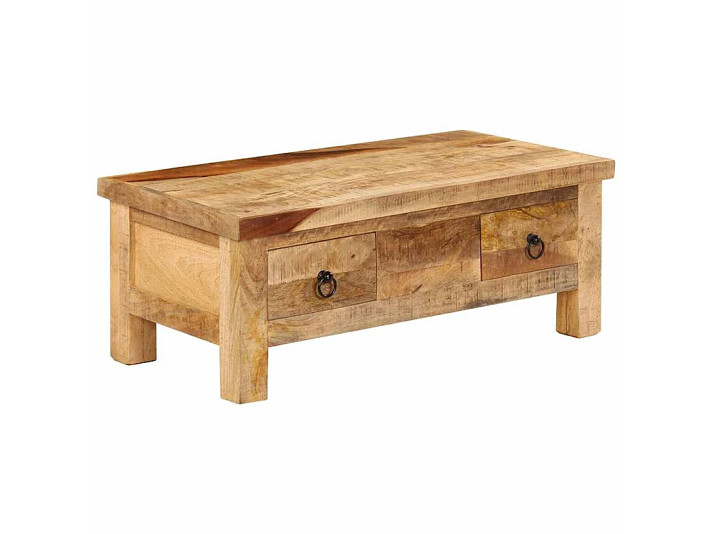 Tavolino da Salotto 90x45x35 cm in Legno Massello di Mango