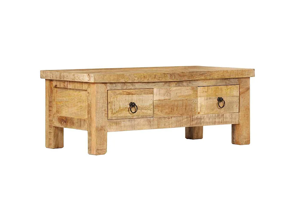 Tavolino da Salotto 90x45x35 cm in Legno Massello di Mango