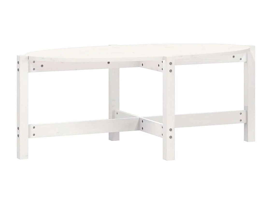 Table basse Blanc 118x63x45 cm Bois massif de pin