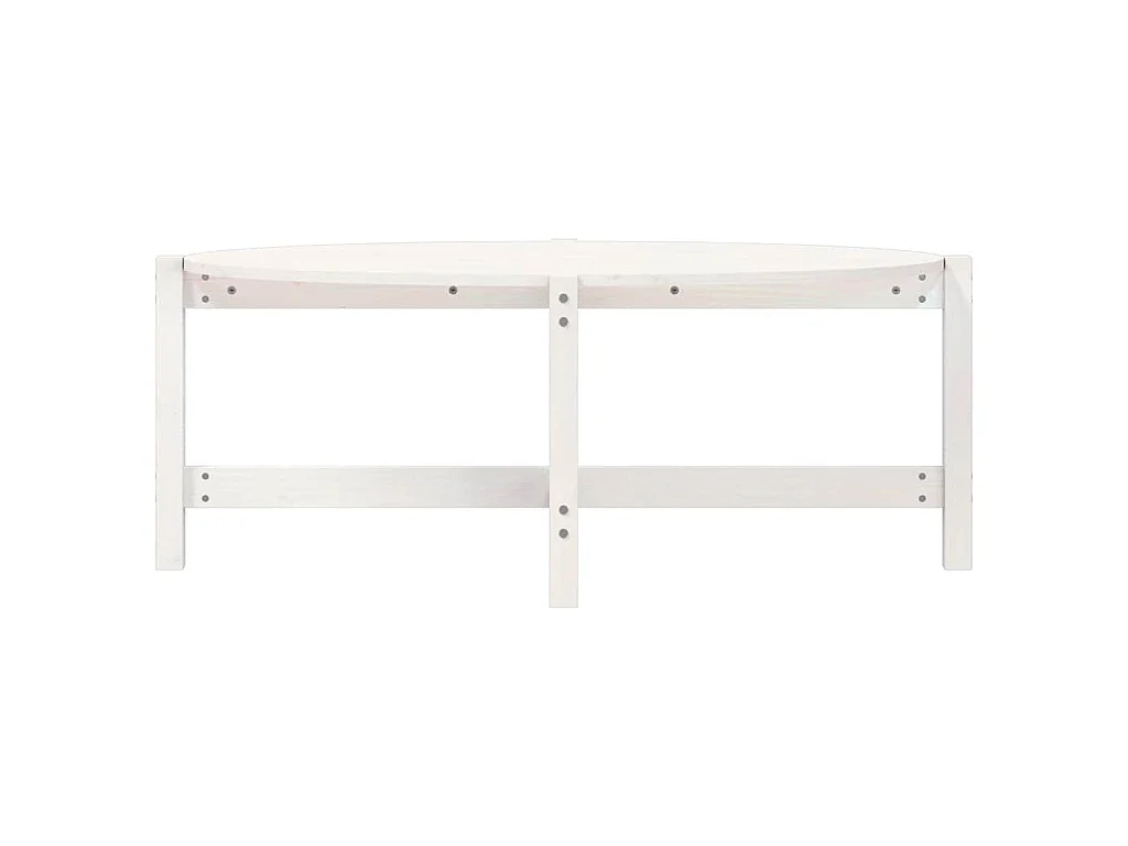 Tavolino da Salotto Bianco 118x63x45 cm Legno Massello di Pino