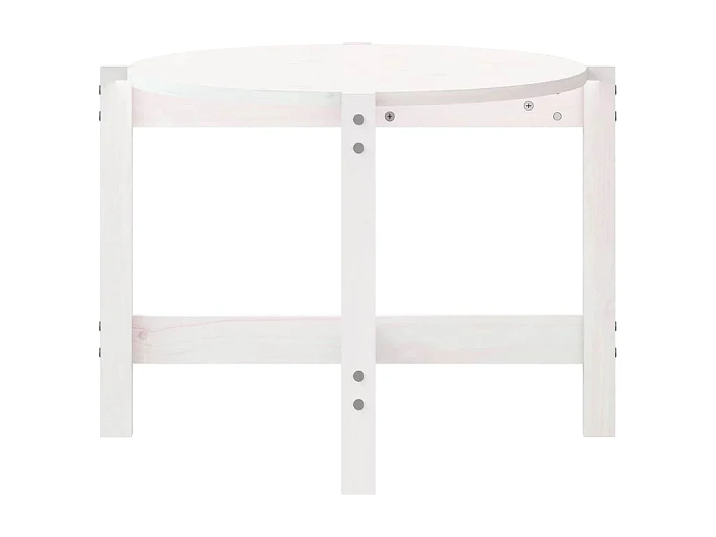Tavolino da Salotto Bianco 118x63x45 cm Legno Massello di Pino