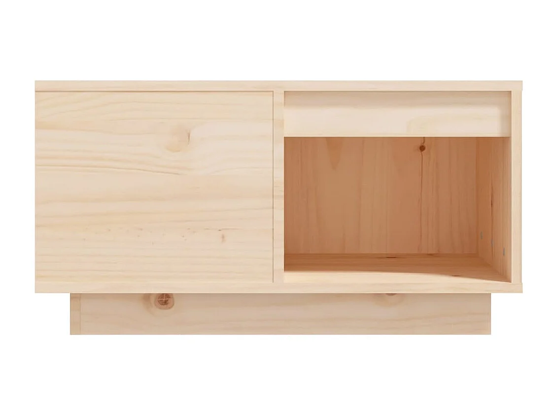 Tavolino da Salotto 60x61x32,5 cm in Legno Massello di Pino