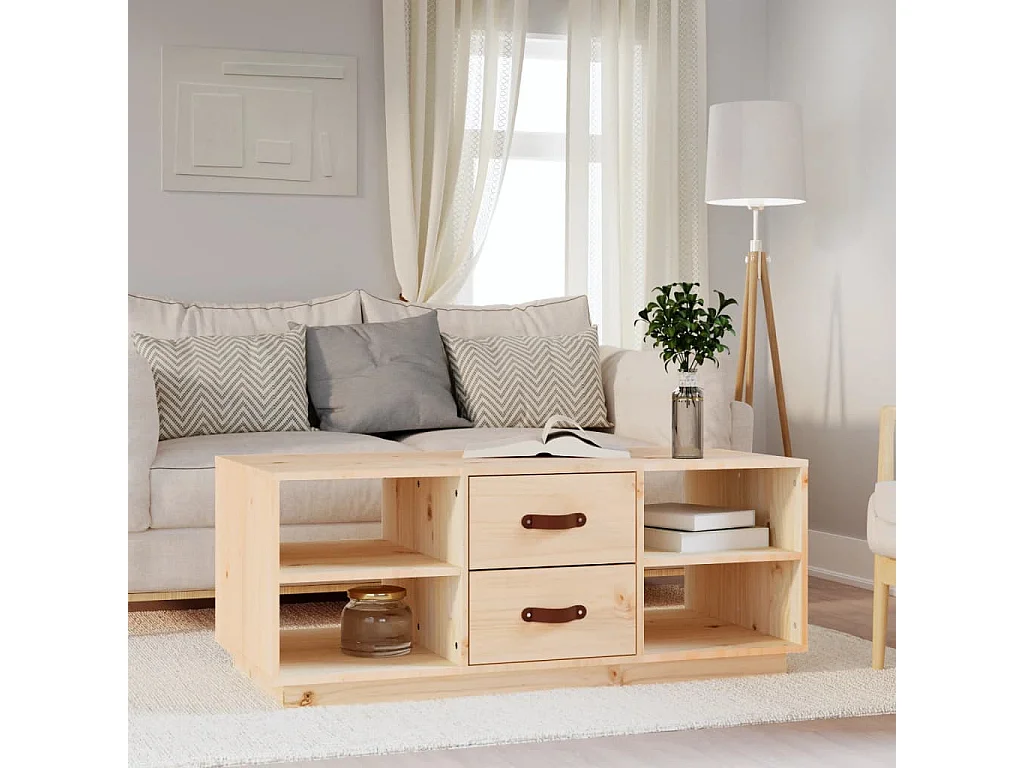 Table basse 100x50x41 cm Bois massif de pin