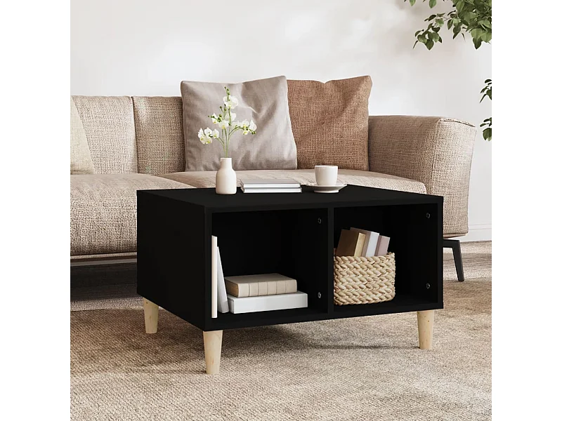 Salontafel 60x50x36,5 cm bewerkt hout zwart