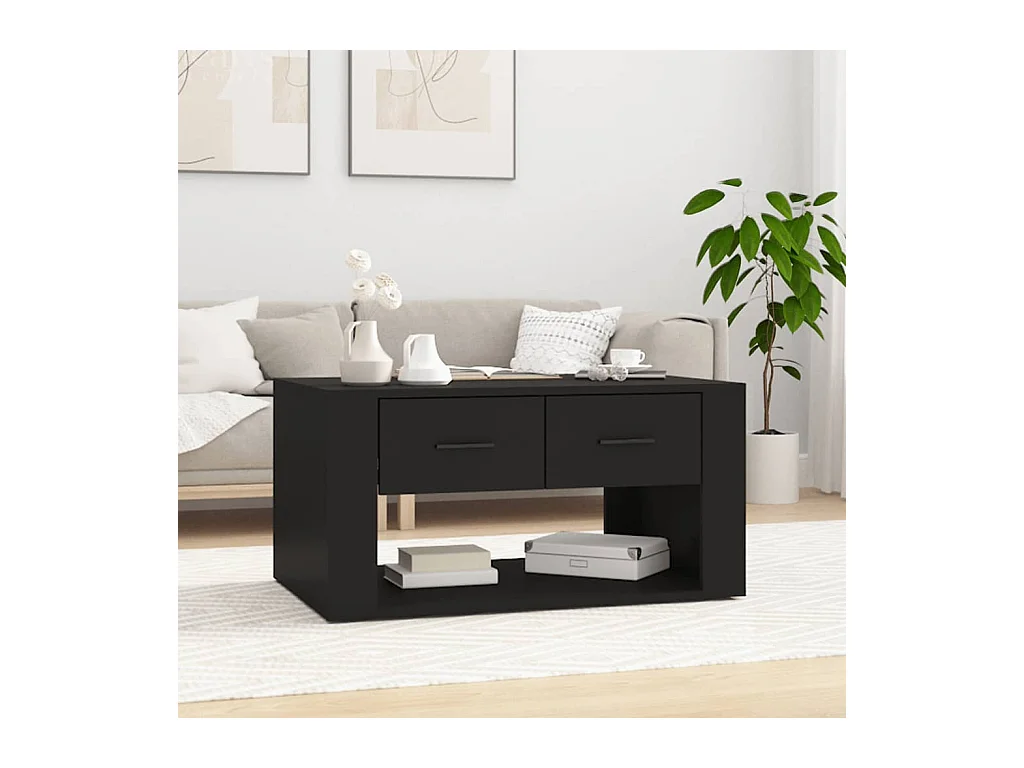 Table basse Noir 80x50x40 cm Bois d'ingénierie