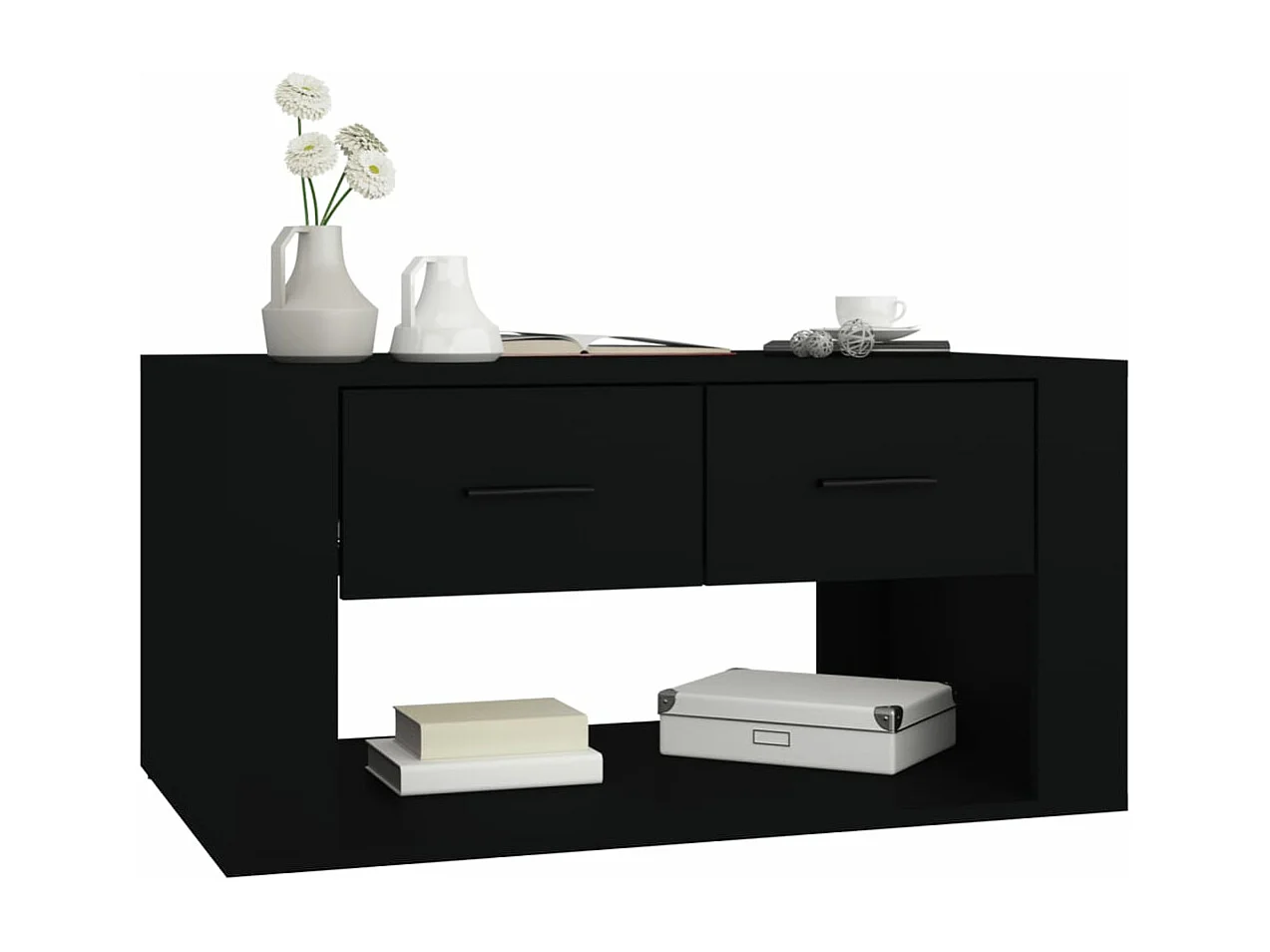 Table basse Noir 80x50x40 cm Bois d'ingénierie