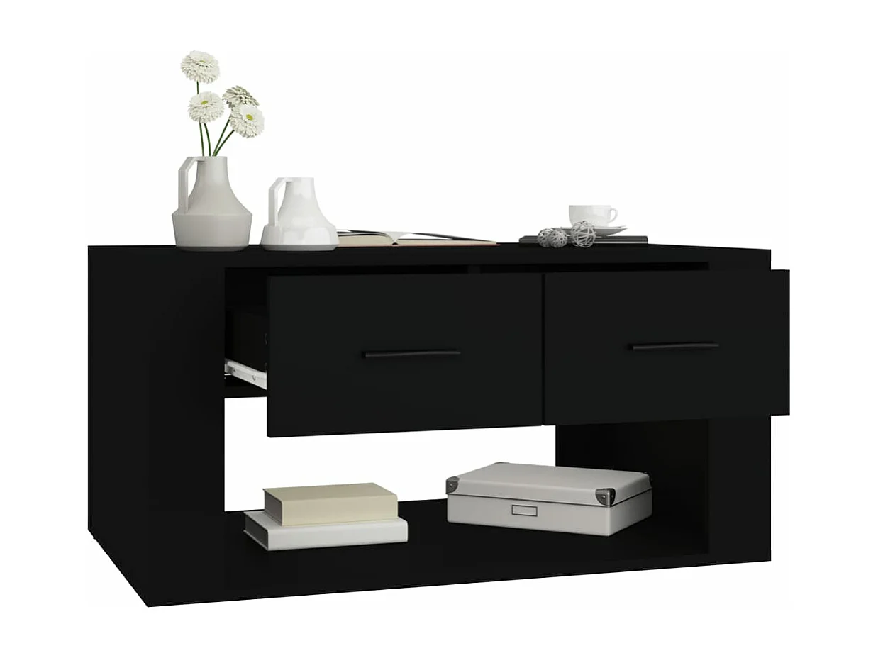 Table basse Noir 80x50x40 cm Bois d'ingénierie