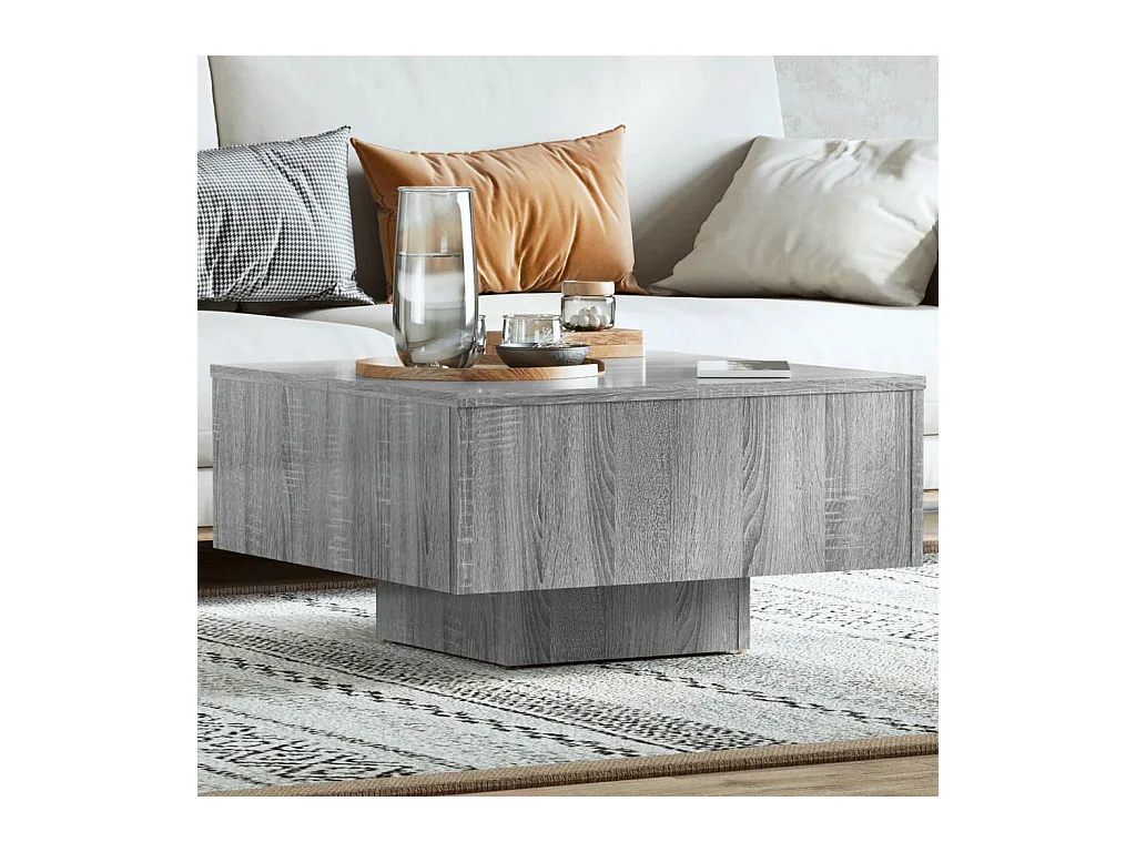 Table basse Sonoma gris 60x60x31,5 cm Bois d'ingénierie