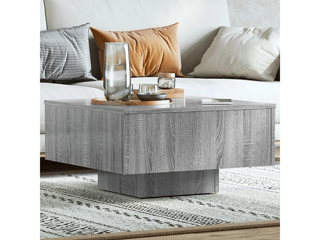 Mesa de centro madera de ingeniería gris Sonoma 60x60x31,5 cm