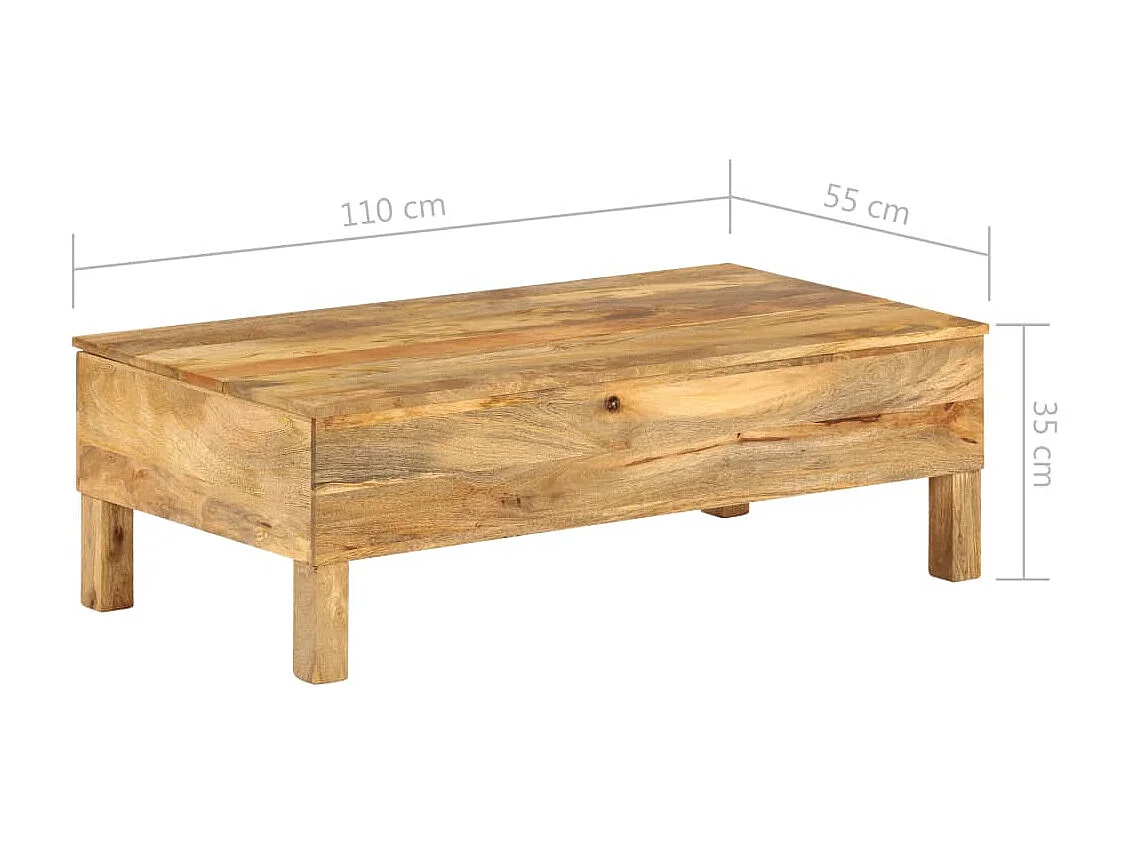 Table basse Bois de manguier massif 110x55x35 cm