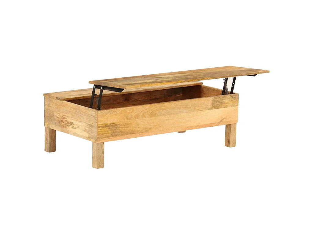 Tavolino da Salotto in Legno Massello di Mango 110x55x35 cm