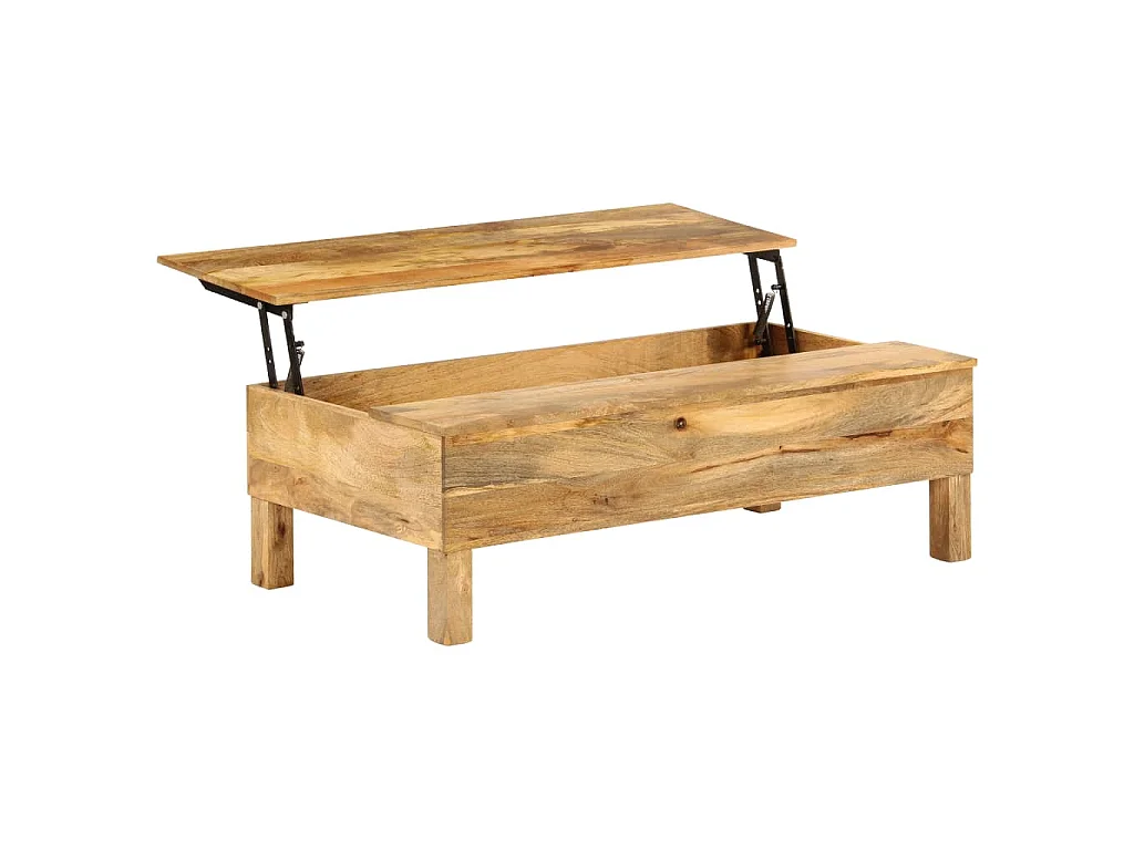 Tavolino da Salotto in Legno Massello di Mango 110x55x35 cm
