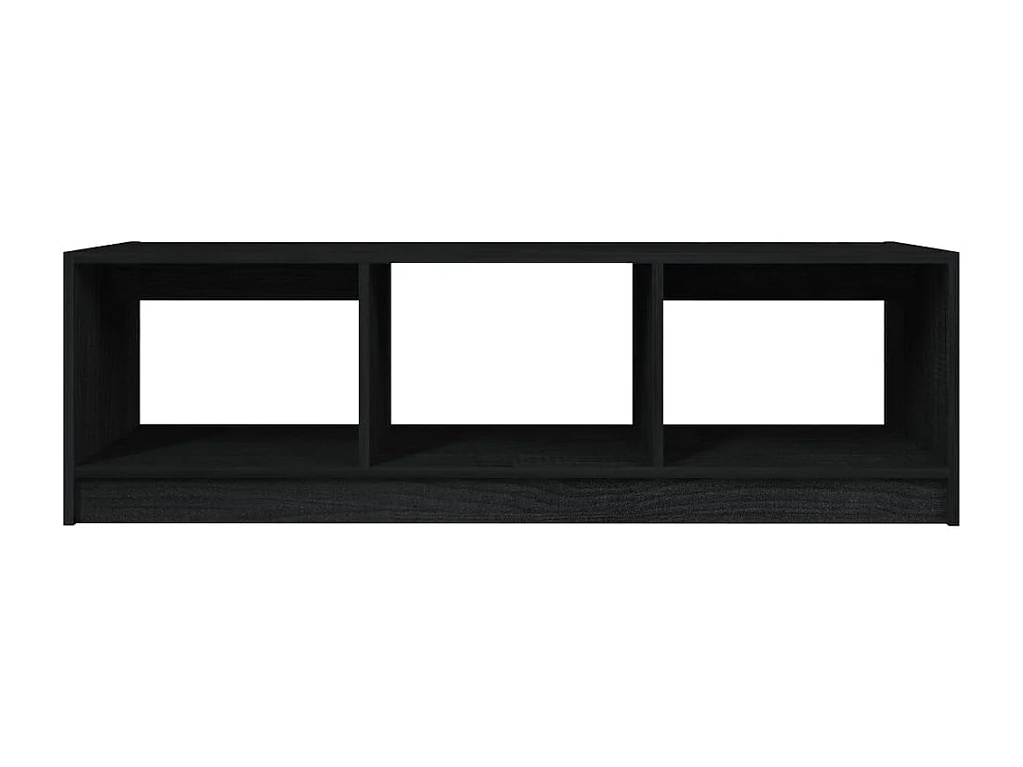 Table basse noir 110x50x34 cm bois de pin massif