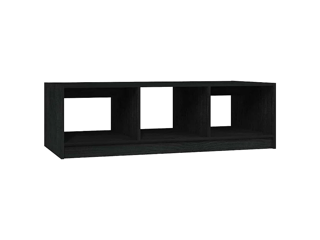 Table basse noir 110x50x34 cm bois de pin massif