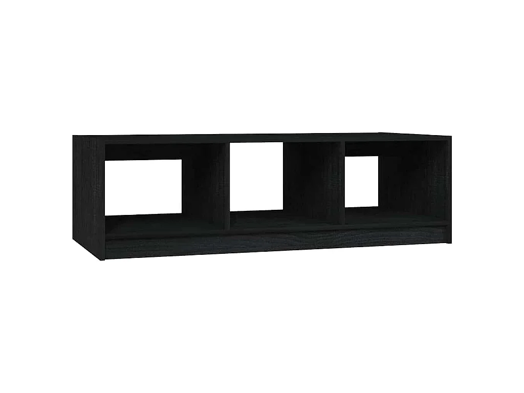 Table basse noir 110x50x34 cm bois de pin massif