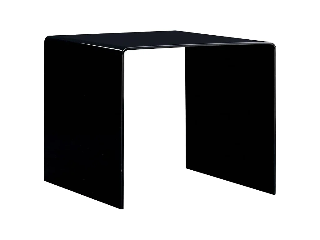 Table basse Noir 50x50x45 cm Verre trempé