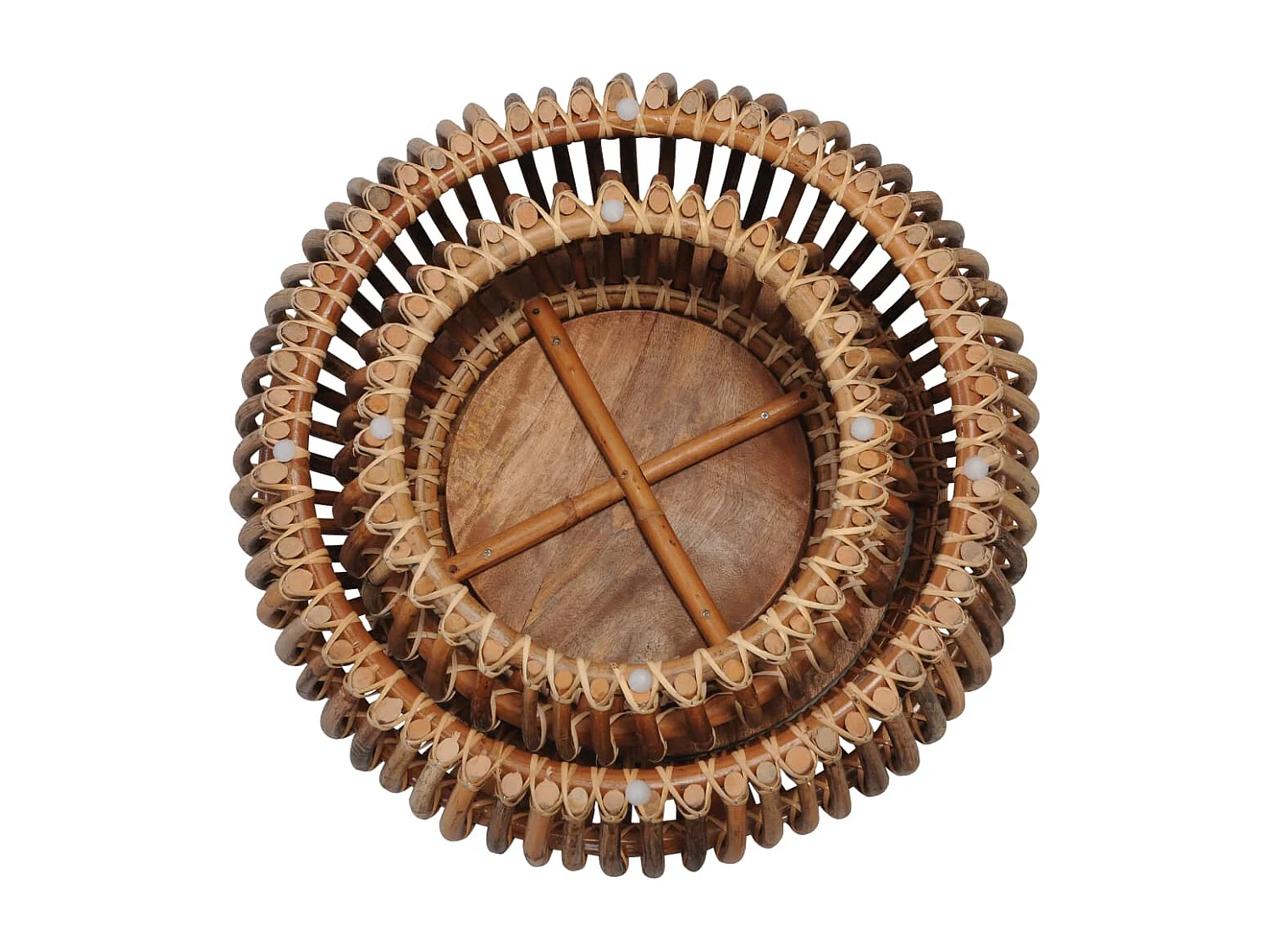 Tavolini da Salotto 2 pz in Rattan Naturale