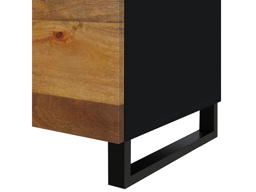 Mesa de centro madera maciza mango y contrachapada 80x50x40 cm