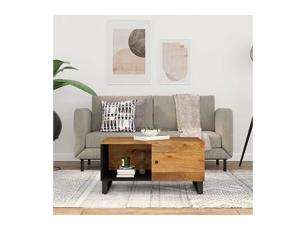 Table basse 80x50x40 cm Bois de manguier solide et d'ingénierie