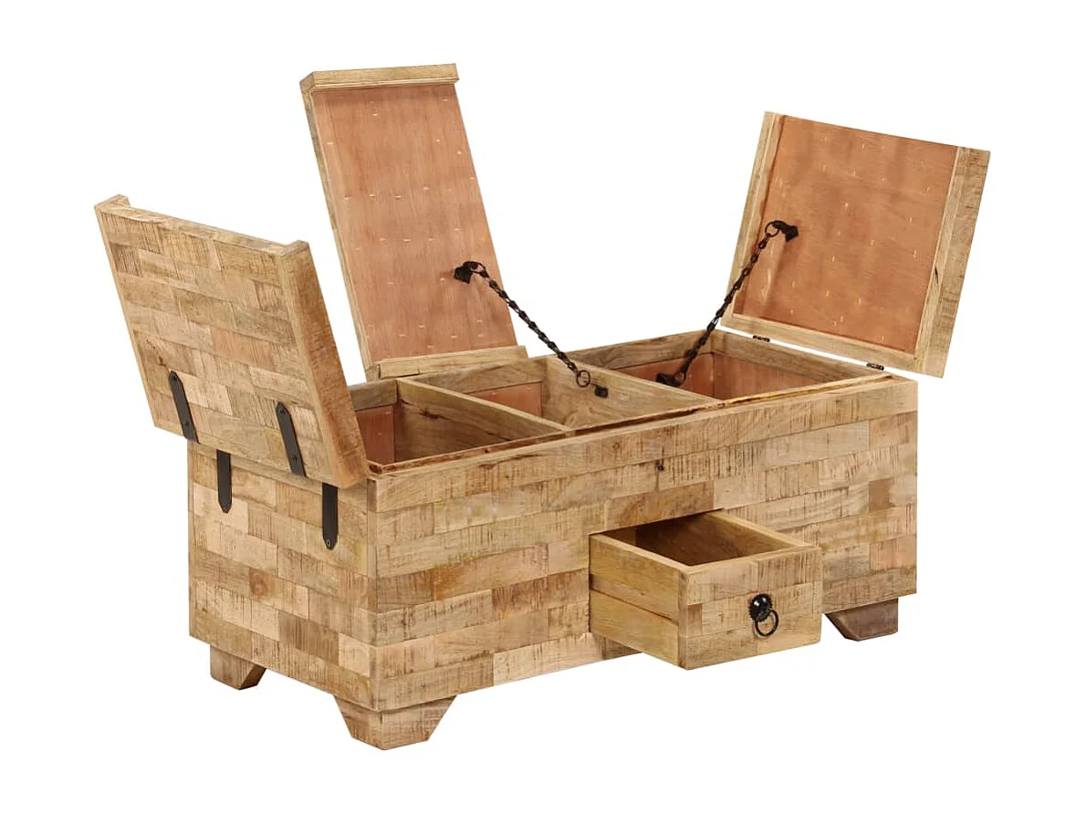 Table basse Bois de manguier massif 80x40x35 cm