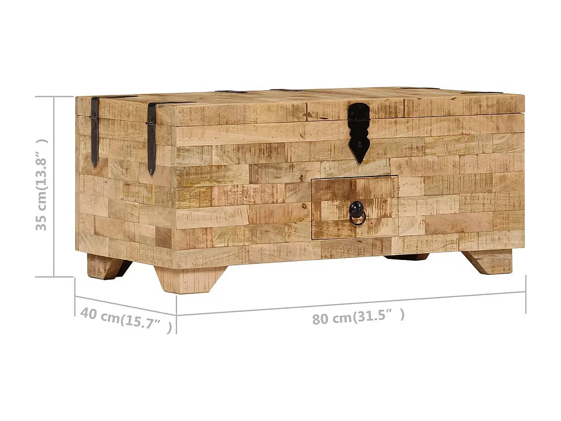 Table basse Bois de manguier massif 80x40x35 cm
