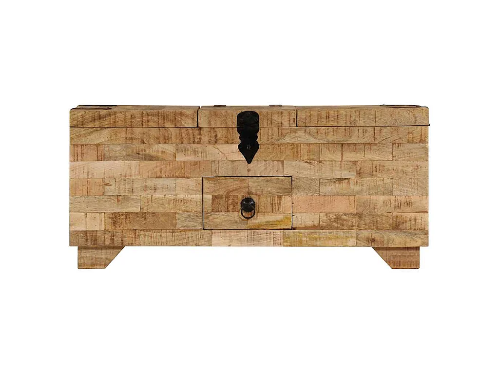 Tavolino da Salotto in Legno Massello di Mango 80x40x35 cm