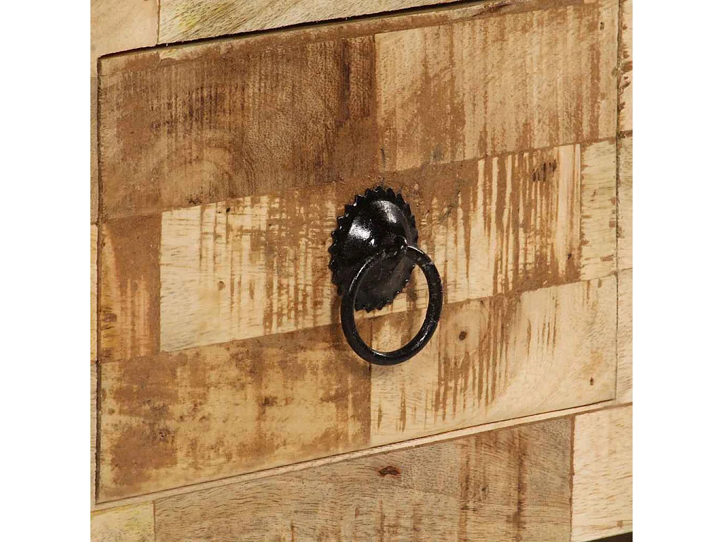 Tavolino da Salotto in Legno Massello di Mango 80x40x35 cm