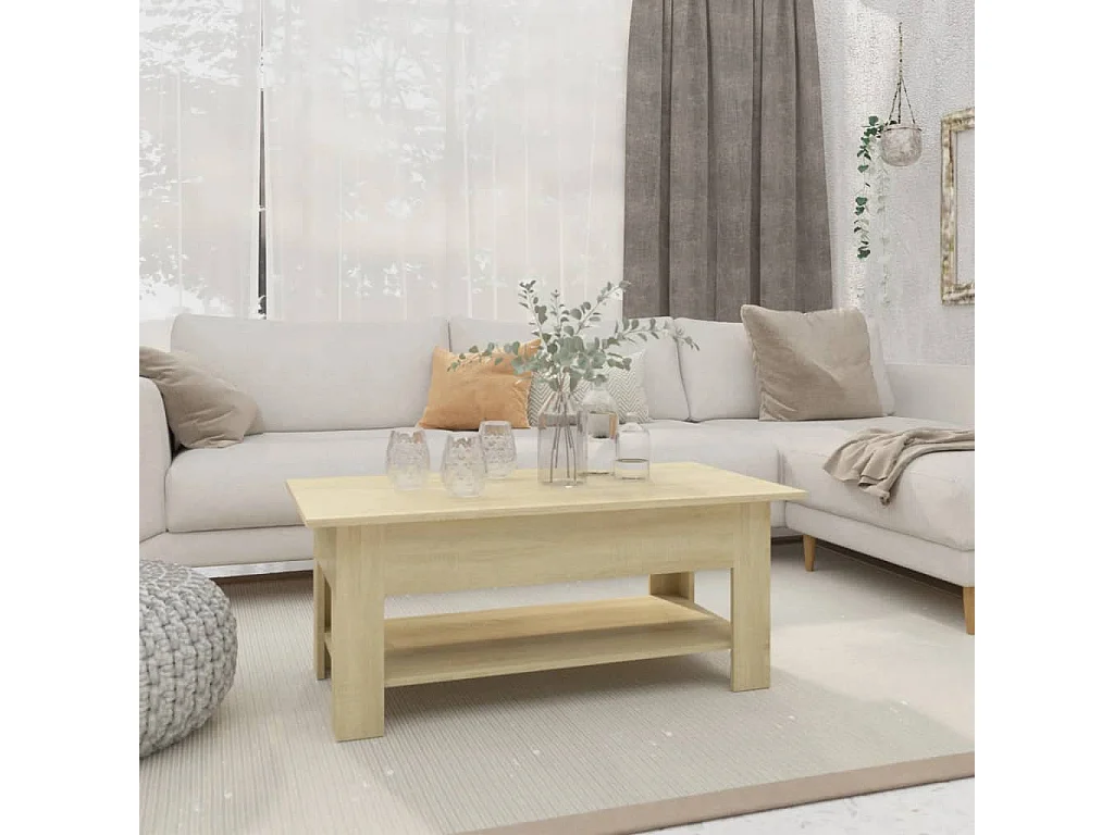 Salontafel 102x55x42 cm bewerkt hout sonoma eikenkleurig