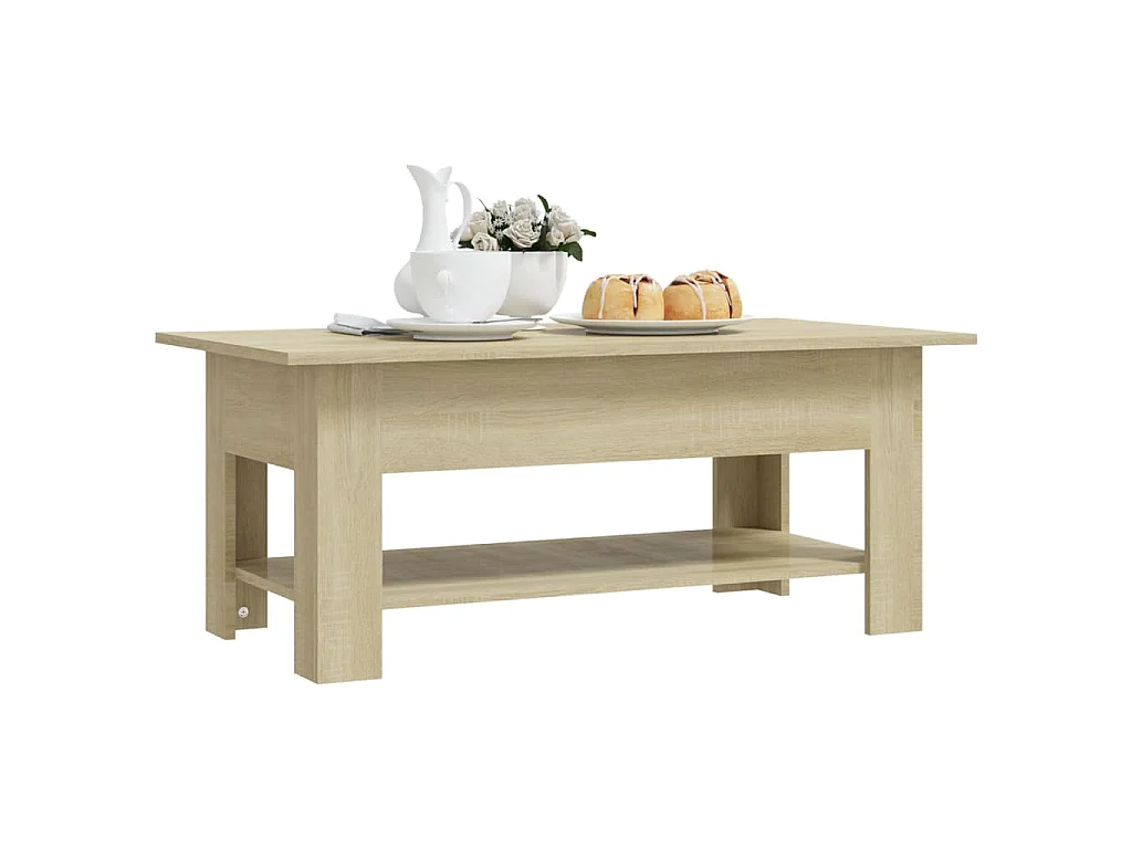 Salontafel 102x55x42 cm bewerkt hout sonoma eikenkleurig