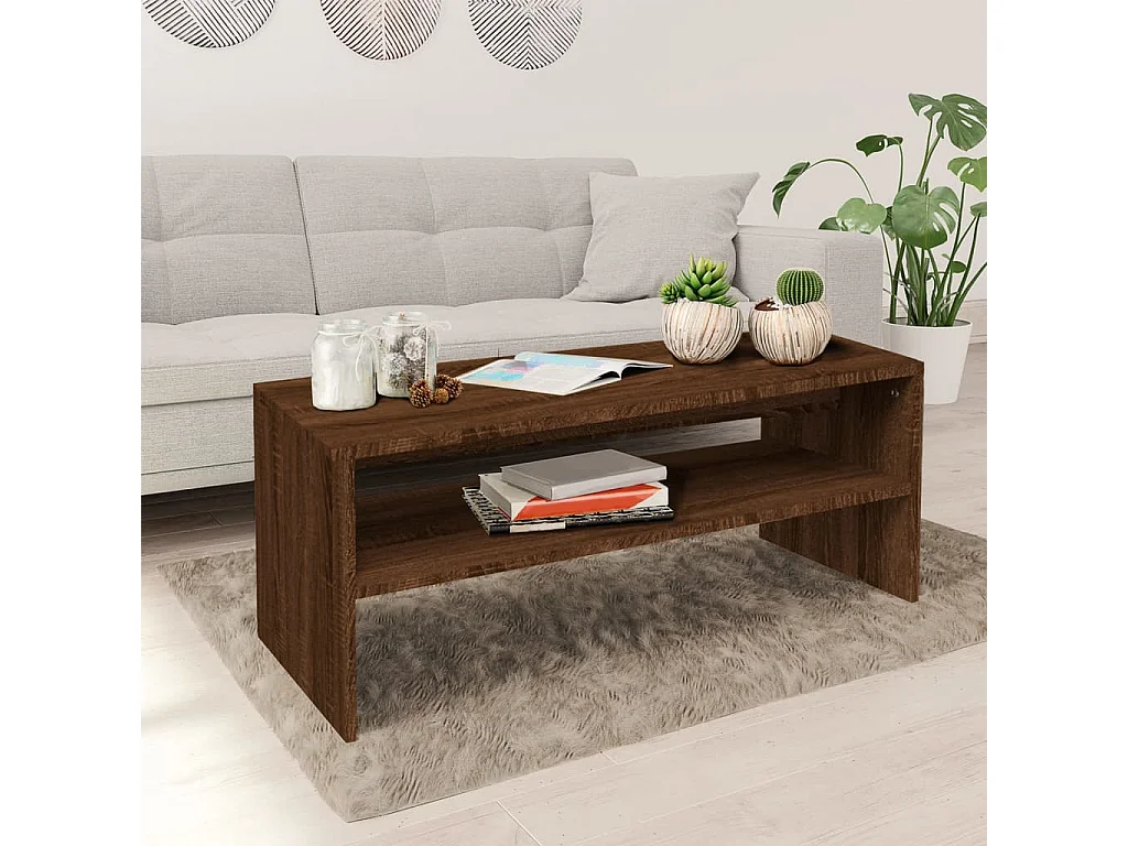 Table basse Chêne marron 100x40x40 cm Bois d'ingénierie