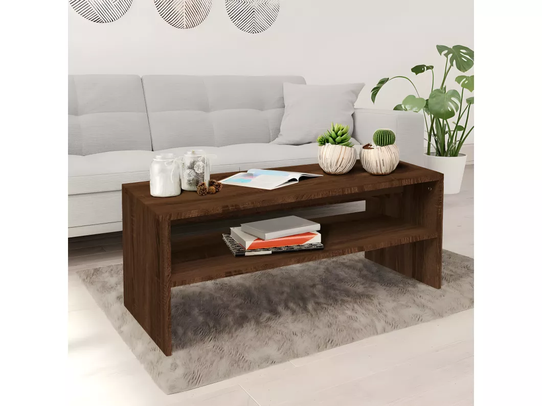 Kauf Unique Couchtisch Braun Eichen-Optik 100x40x40 cm Holzwerkstoff