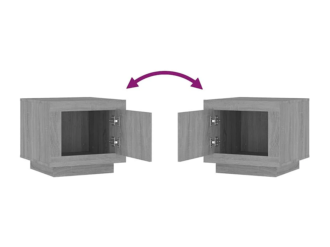 Table basse sonoma gris 51x50x45 cm bois d'ingénierie