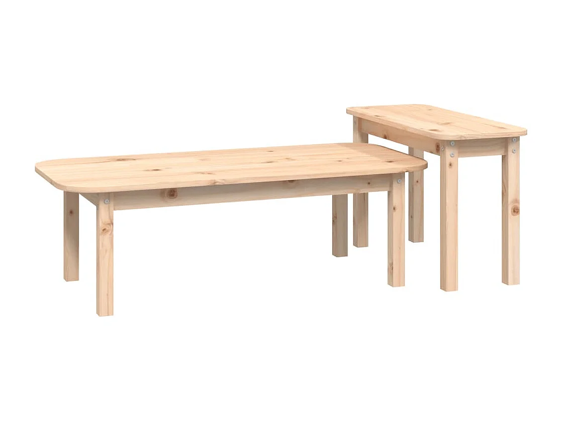 Ensemble de tables basses 2 pcs Bois massif de pin