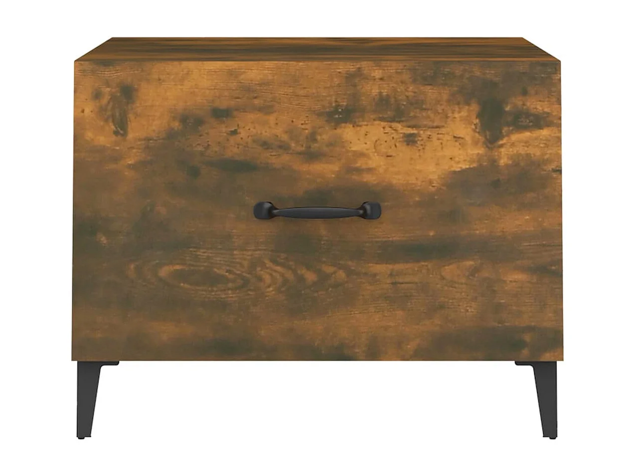 Table basse avec pieds en métal Chêne fumé 50x50x40 cm