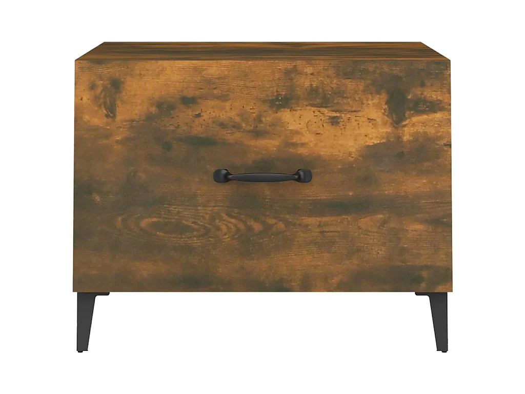 Salontafel met metalen poten 50x50x40 cm gerookt eikenkleurig