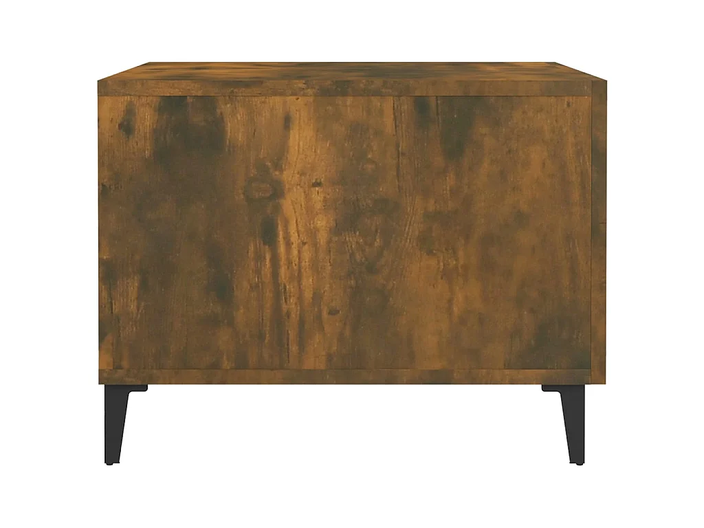 Salontafel met metalen poten 50x50x40 cm gerookt eikenkleurig