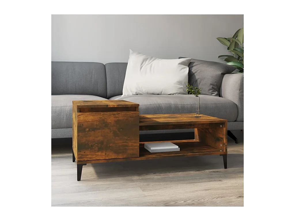 Table basse Chêne fumé 100x50x45 cm Bois d'ingénierie