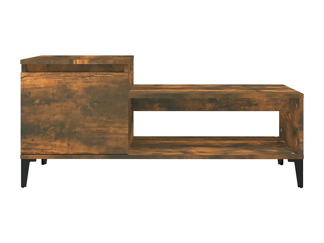 Tavolino da Salotto Rovere Fumo 100x50x45 cm Legno Multistrato