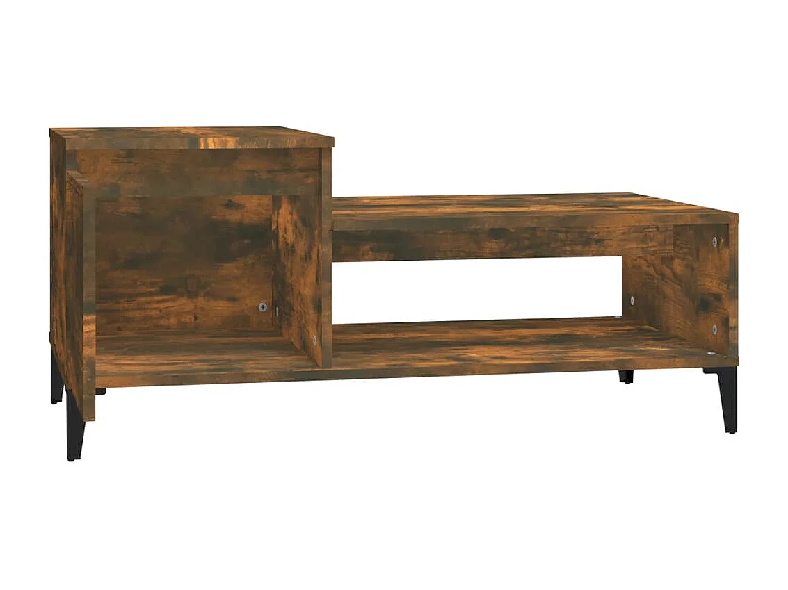 Tavolino da Salotto Rovere Fumo 100x50x45 cm Legno Multistrato