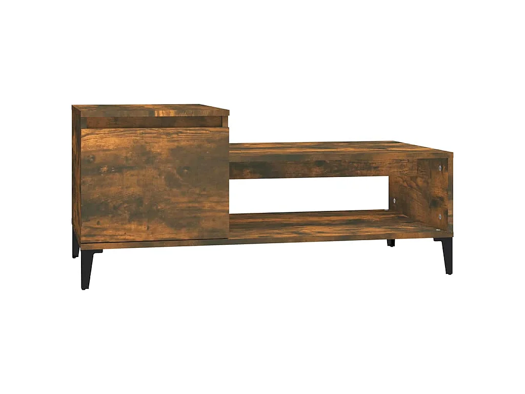 Mesa de centro madera contrachapada roble ahumado 100x50x45 cm