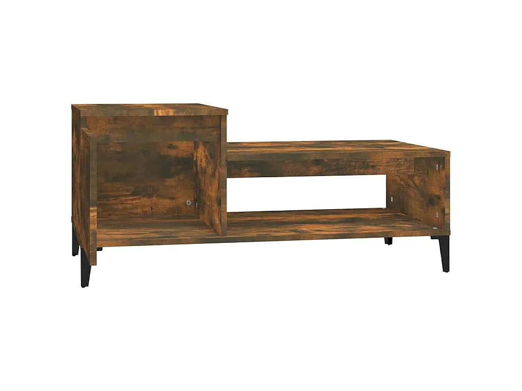 Mesa de centro madera contrachapada roble ahumado 100x50x45 cm
