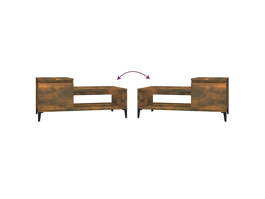 Mesa de centro madera contrachapada roble ahumado 100x50x45 cm