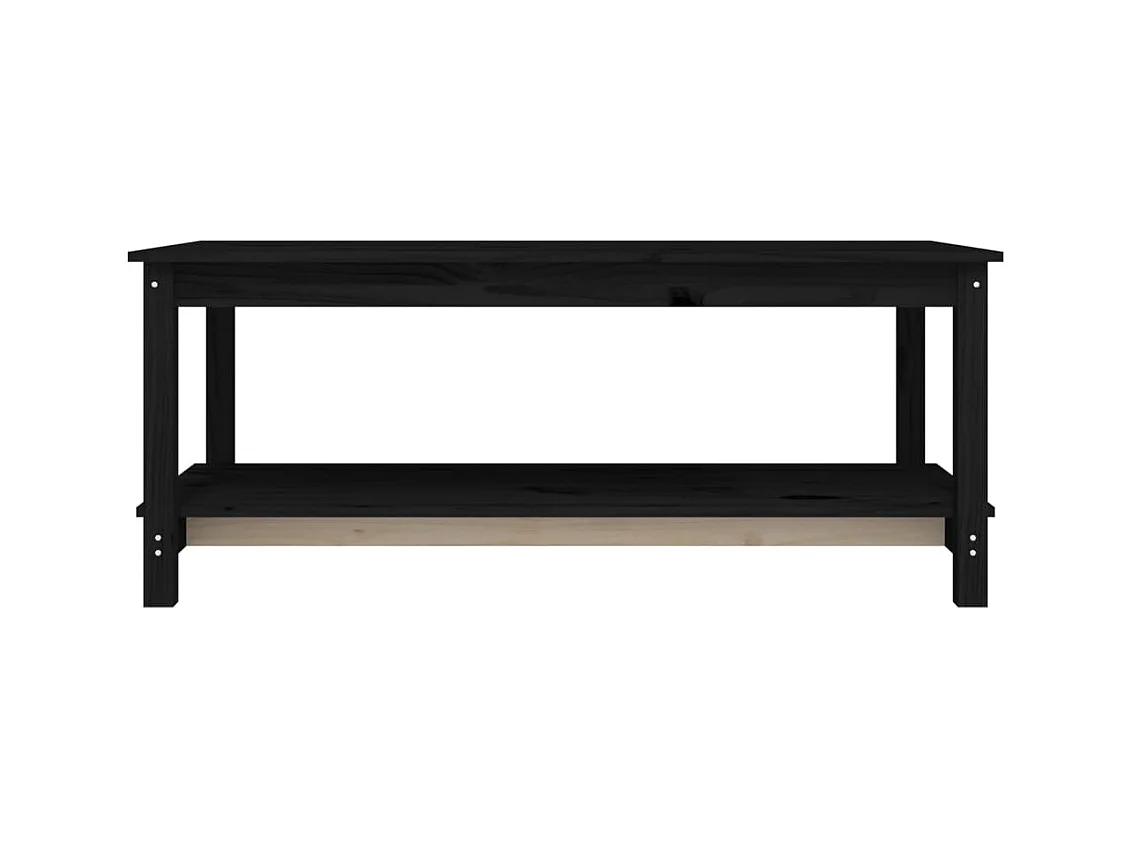 Mesa de centro de madera maciza de pino negro 110x55x45 cm