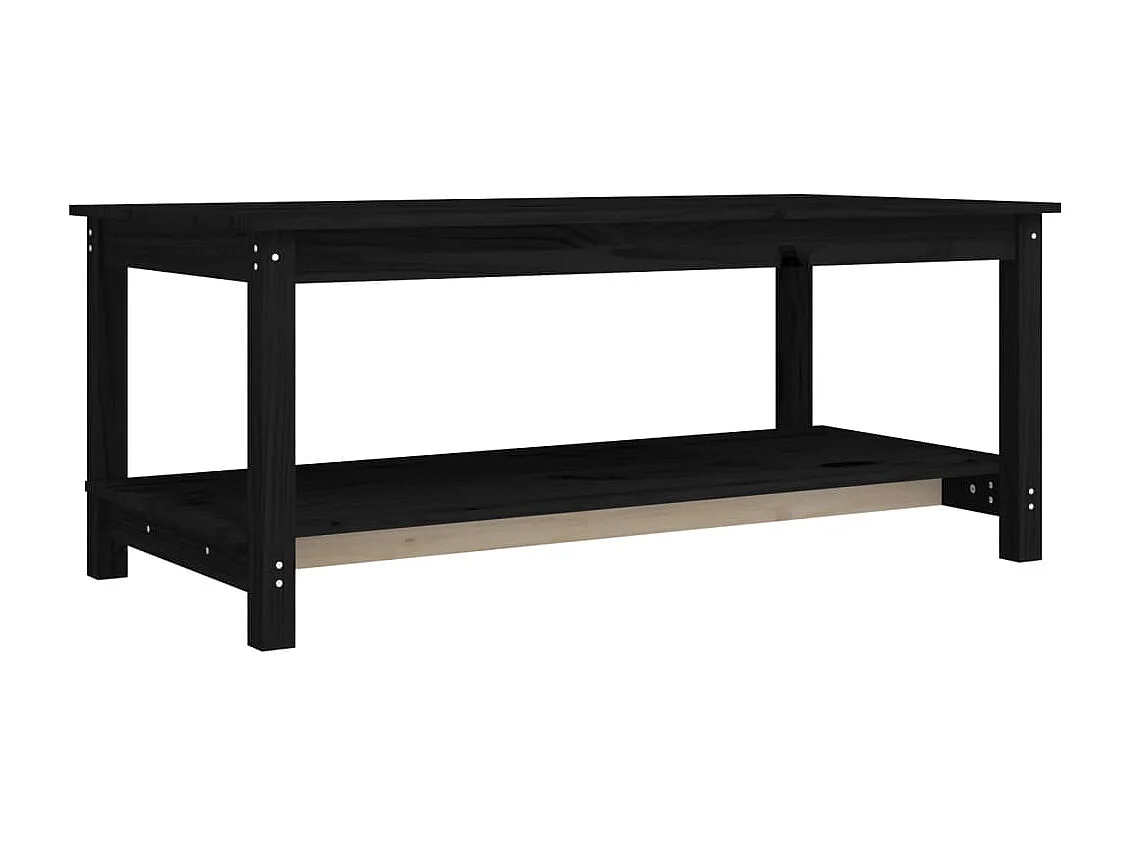 Couchtisch Schwarz 110x55x45 cm Massivholz Kiefer