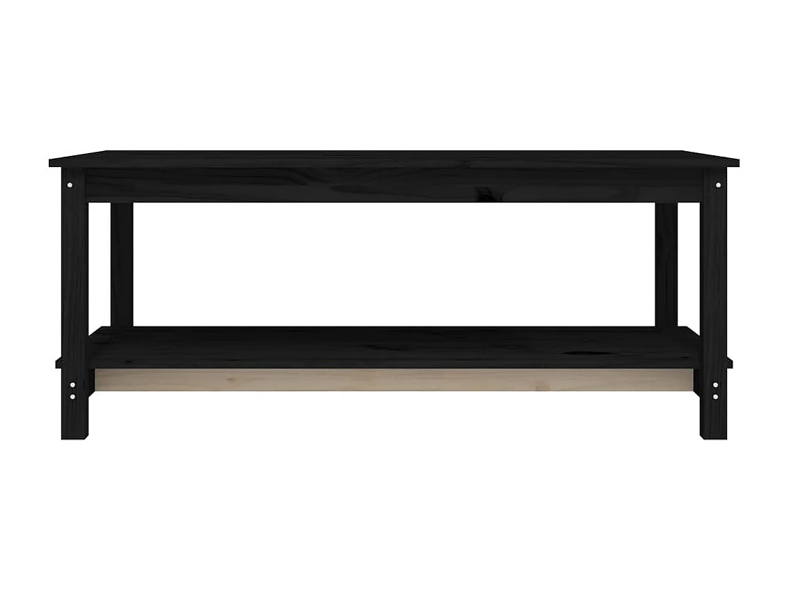 Couchtisch Schwarz 110x55x45 cm Massivholz Kiefer