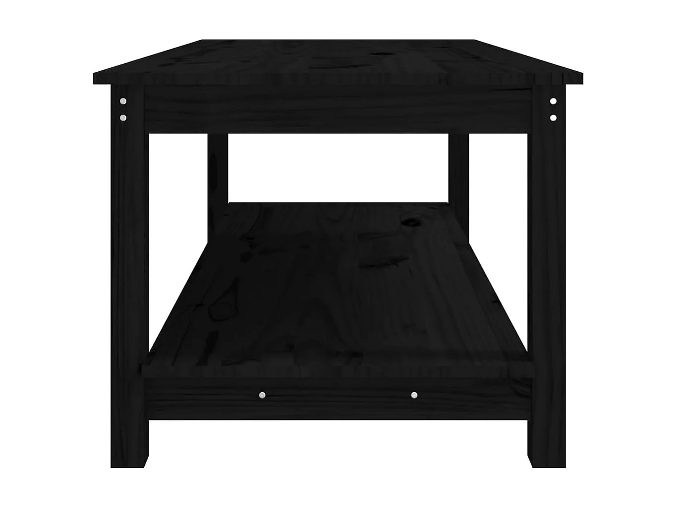 Couchtisch Schwarz 110x55x45 cm Massivholz Kiefer