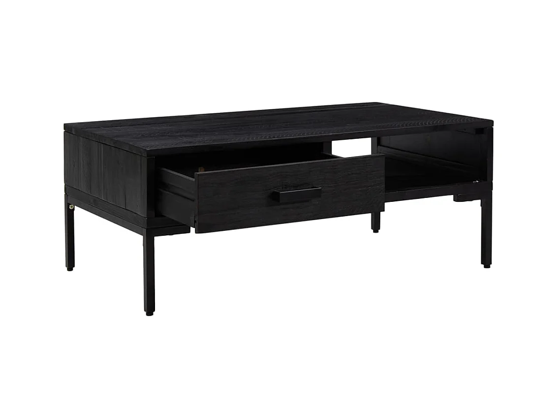 Salontafel 90x50x35 cm massief grenenhout zwart