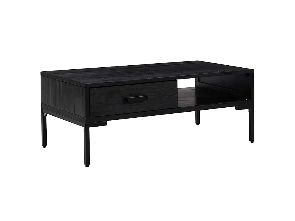 Salontafel 90x50x35 cm massief grenenhout zwart