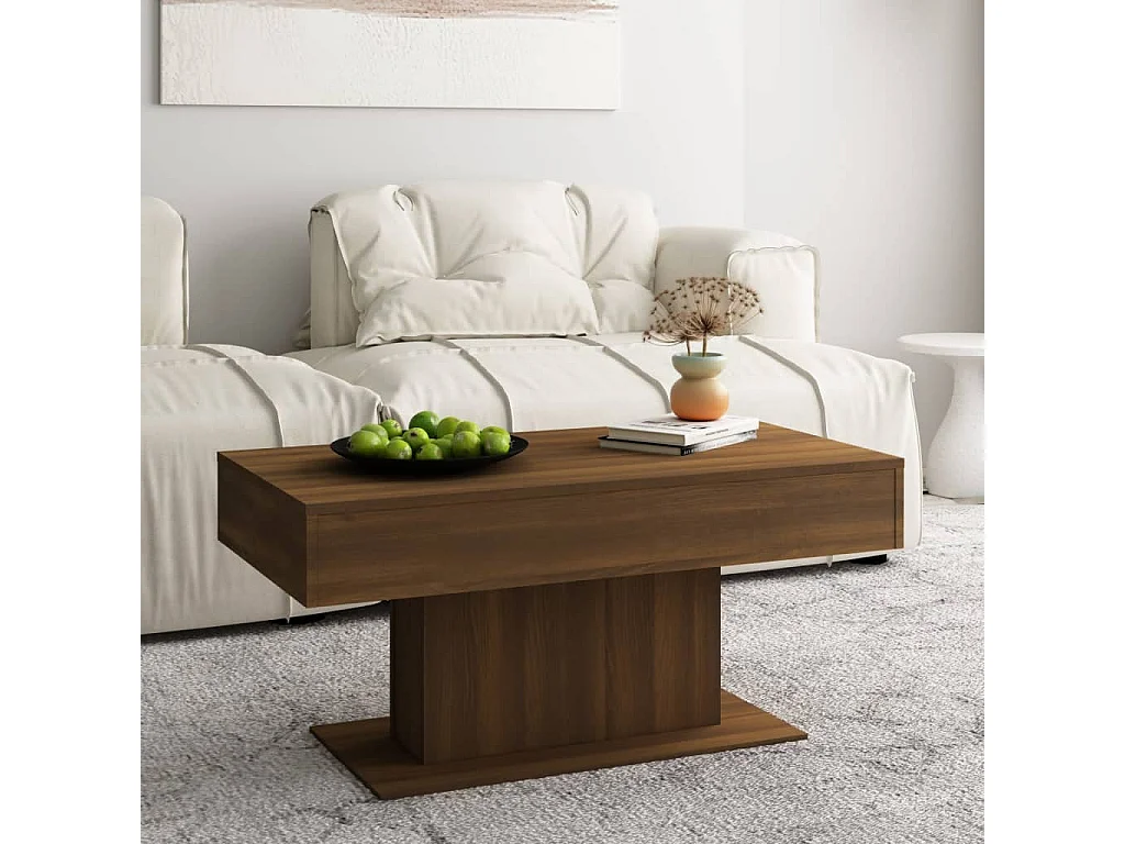 Salontafel 96x50x45 cm bewerkt hout bruin eikenkleur