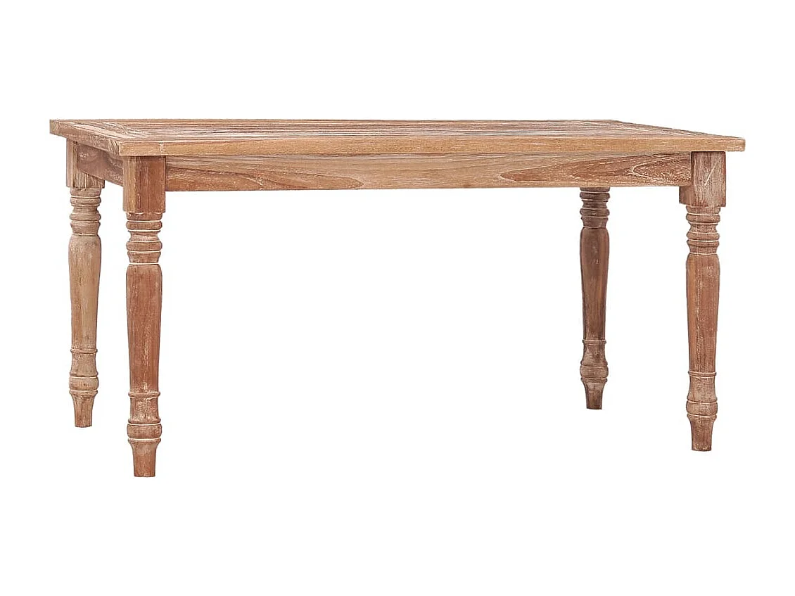 Batavia-Couchtisch 90x50x45 cm Teak Massivholz Getüncht